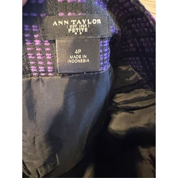 Ann Taylor Petite Purple and Black Lined Pencil Skirt Size 4 Petite - Picture 4 of 5